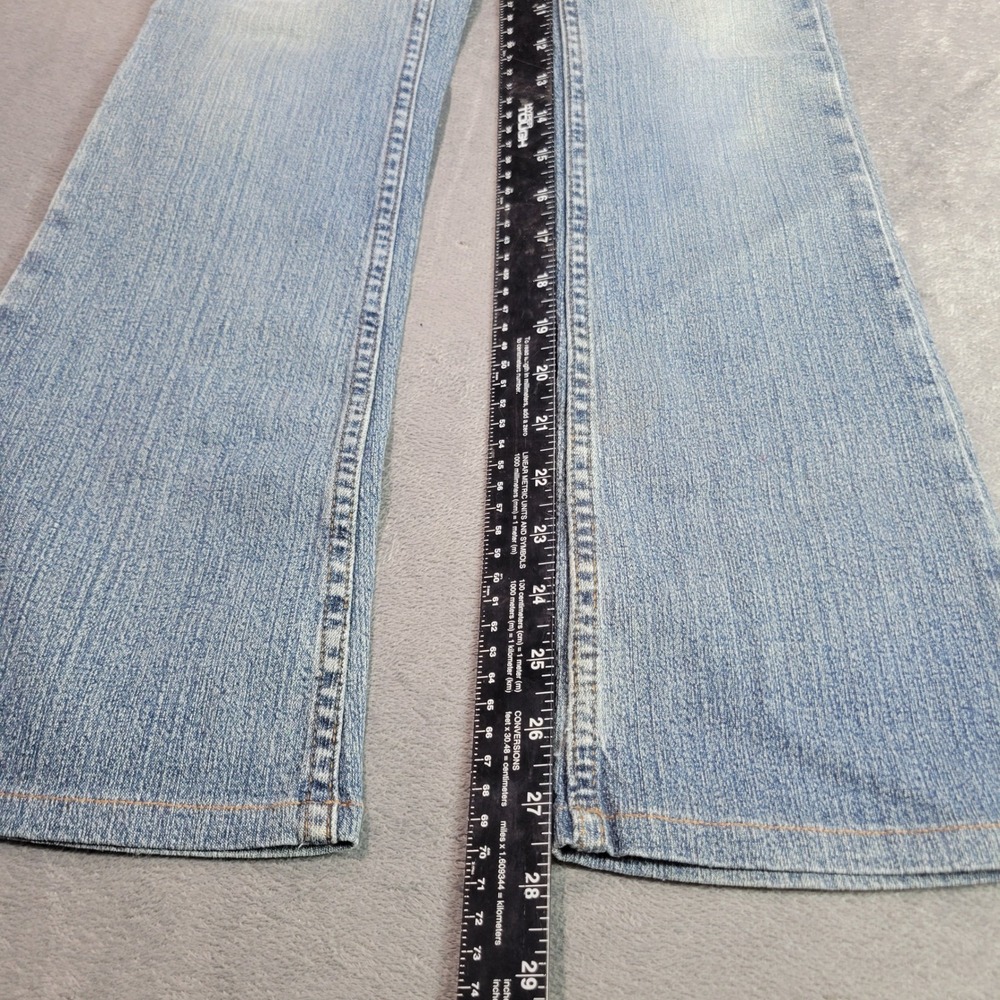 lei Jeans Womens Size 0 Blue Light Wash Flare Low Rise Y2K Bell Bottom Denim - Picture 2 of 8